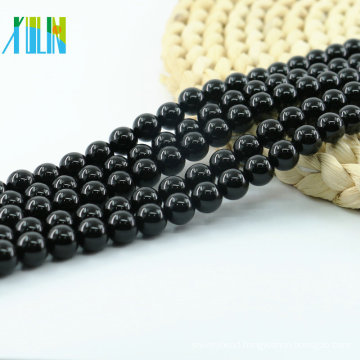 L-0096 Fashion Jewelry Black Onyx Obsidian Natural Gemstone Beads